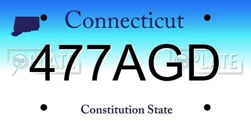 477AGD Connecticut License Plate