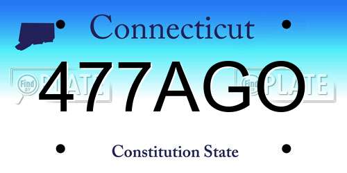 477AGO Connecticut License Plate