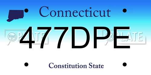 477DPE Connecticut License Plate