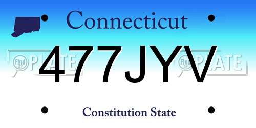477JYV Connecticut License Plate