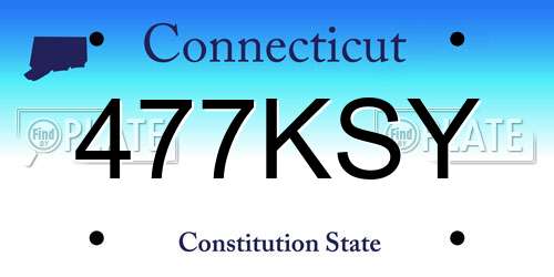 477KSY Connecticut License Plate