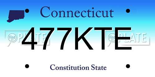 477KTE Connecticut License Plate