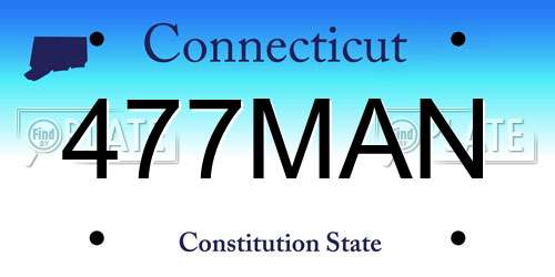 477MAN Connecticut License Plate