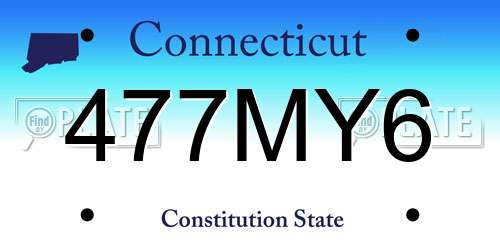 477MY6 Connecticut License Plate
