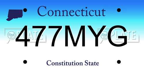 477MYG Connecticut License Plate