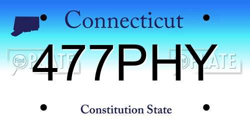 477PHY Connecticut License Plate