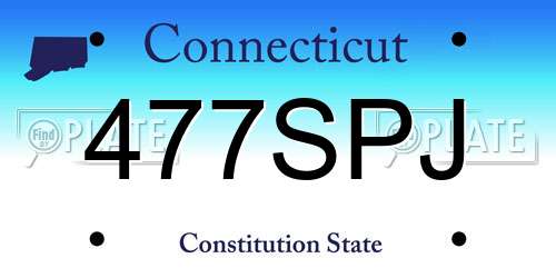 477SPJ Connecticut License Plate