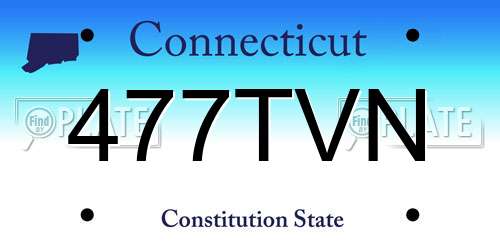 477TVN Connecticut License Plate