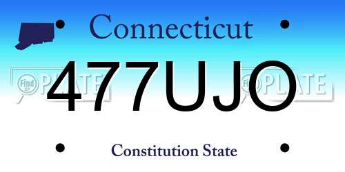 477UJO Connecticut License Plate