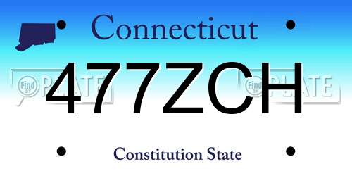 477ZCH Connecticut License Plate