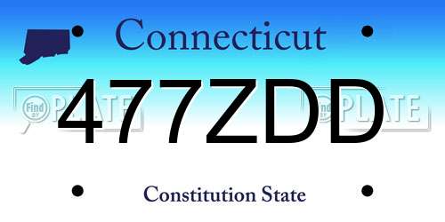 477ZDD Connecticut License Plate
