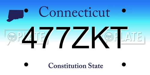 477ZKT Connecticut License Plate