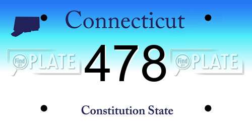 478 Connecticut License Plate