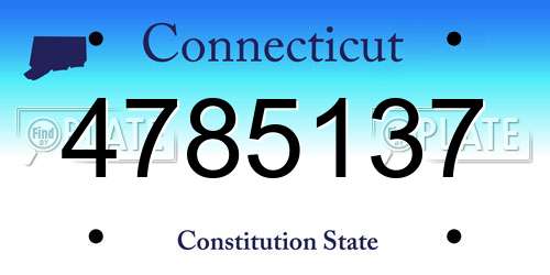 4785137 Connecticut License Plate