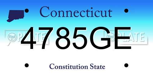 4785GE Connecticut License Plate