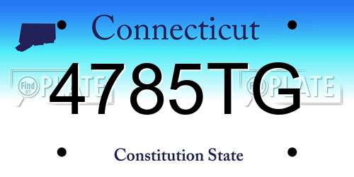 4785TG Connecticut License Plate