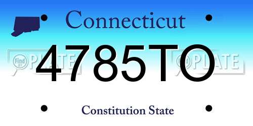 4785TO Connecticut License Plate