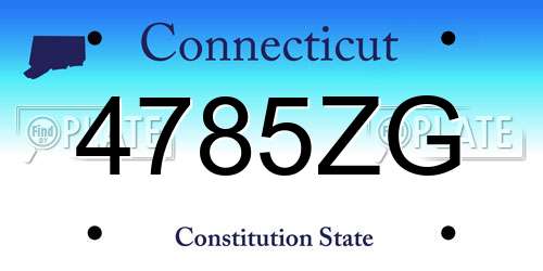 4785ZG Connecticut License Plate