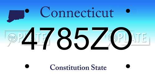 4785ZO Connecticut License Plate