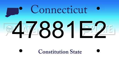 47881E2 Connecticut License Plate