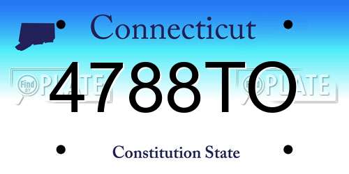4788TO Connecticut License Plate