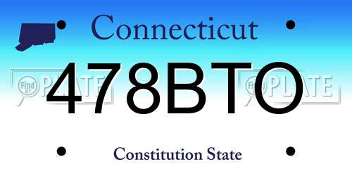 478BTO Connecticut License Plate