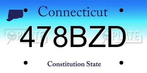 478BZD Connecticut License Plate