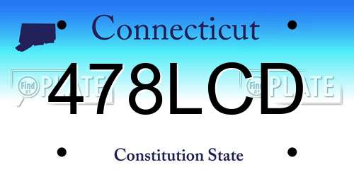 478LCD Connecticut License Plate