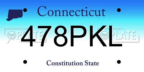 478PKL Connecticut License Plate