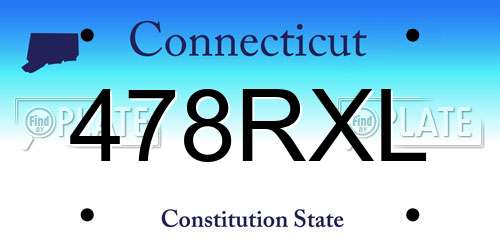 478RXL Connecticut License Plate