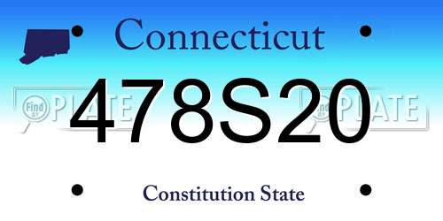 478S20 Connecticut License Plate