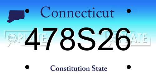 478S26 Connecticut License Plate