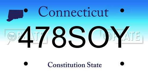 478SOY Connecticut License Plate