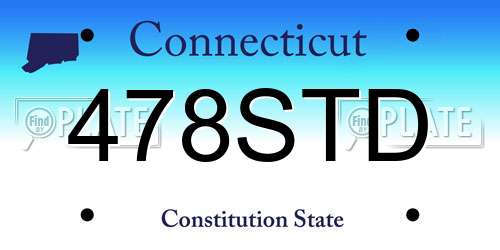 478STD Connecticut License Plate