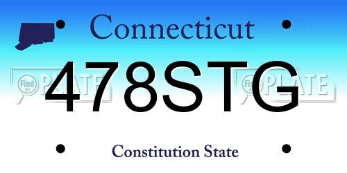 478STG Connecticut License Plate