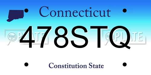 478STQ Connecticut License Plate