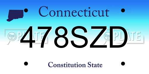 478SZD Connecticut License Plate