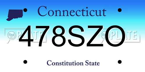 478SZO Connecticut License Plate