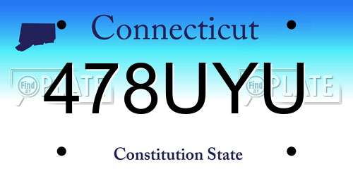 478UYU Connecticut License Plate