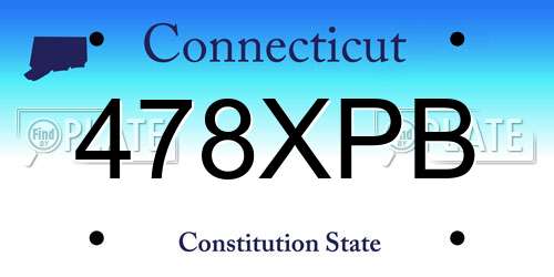 478XPB Connecticut License Plate