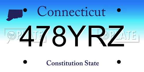 478YRZ Connecticut License Plate