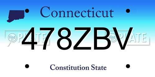 478ZBV Connecticut License Plate