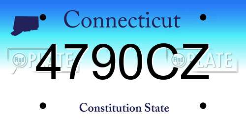 4790CZ Connecticut License Plate