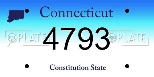 4793 Connecticut License Plate