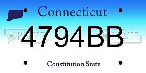 4794BB Connecticut License Plate