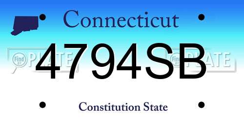 4794SB Connecticut License Plate
