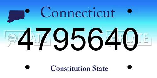 4795640 Connecticut License Plate