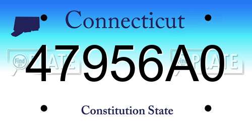 47956A0 Connecticut License Plate