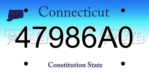47986A0 Connecticut License Plate
