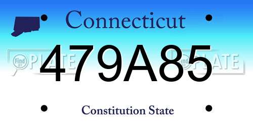 479A85 Connecticut License Plate